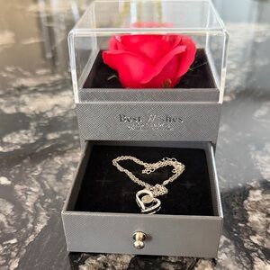 Silver Code Heart Pendant Necklace